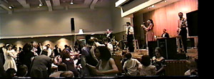 A festive crowd at the Rohall wedding