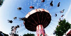 Photo of people being human at an amusement park