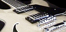 Photo of a semi-hollowbody jazz/rock electic guitar